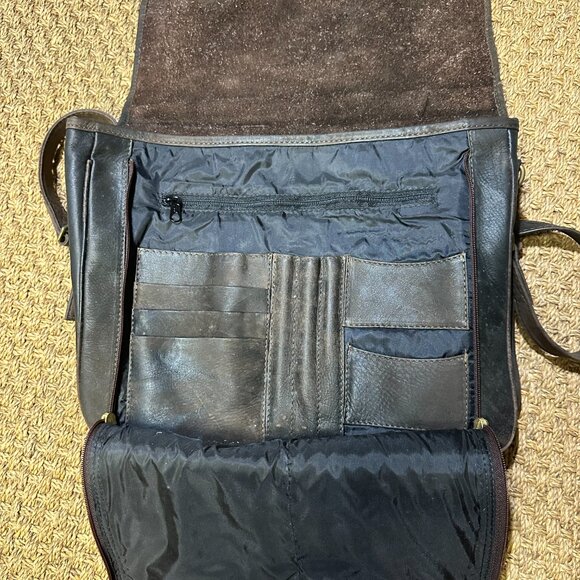 LEATHER SATCHEL CROSSBODY SHOULDER BAG UNISEX - Picture 3 of 10